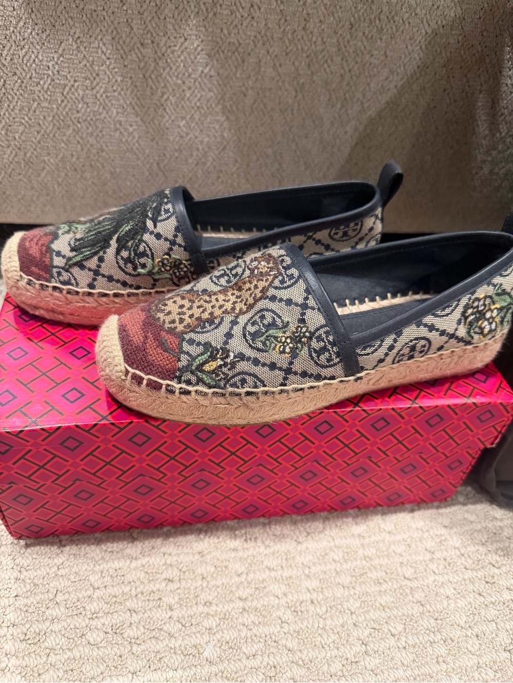 Tory Burch Multicolor Woven Espadrille Slip-Ons